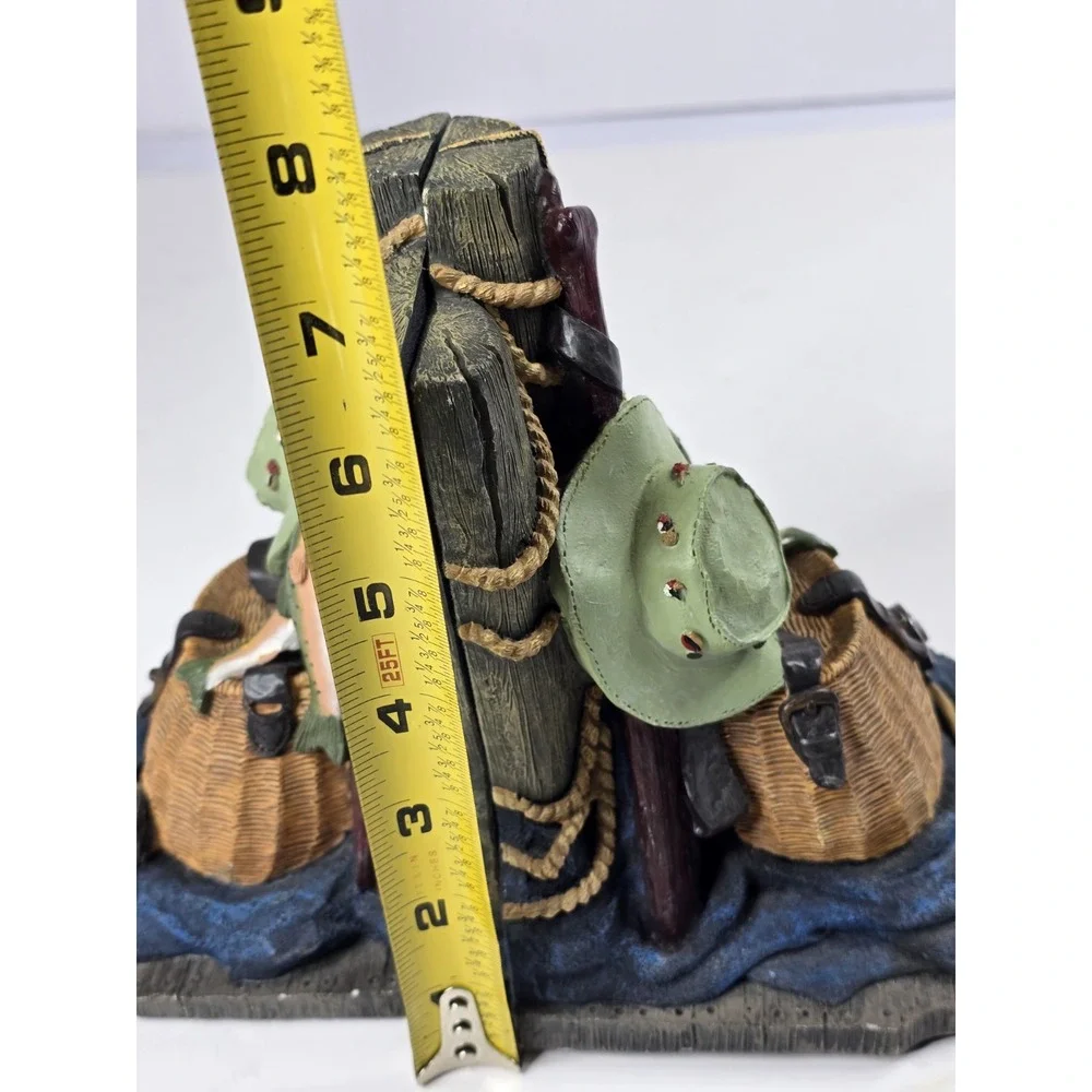 Fisherman Basket Fish‎ Net Hat Bait Tackle Fishing Pole Heavy Resin Bookends